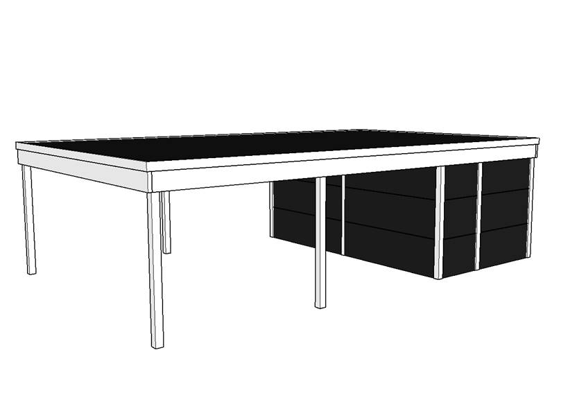 Modernes Doppelcarport KLARE LINIE mit Abstellraum - FREESE Holz
