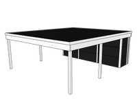 Modernes Doppelcarport KLARE LINIE mit Abstellraum - FREESE Holz