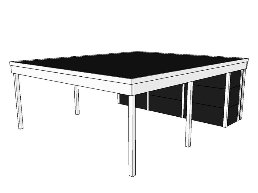 Modernes Doppelcarport KLARE LINIE mit Abstellraum - FREESE Holz