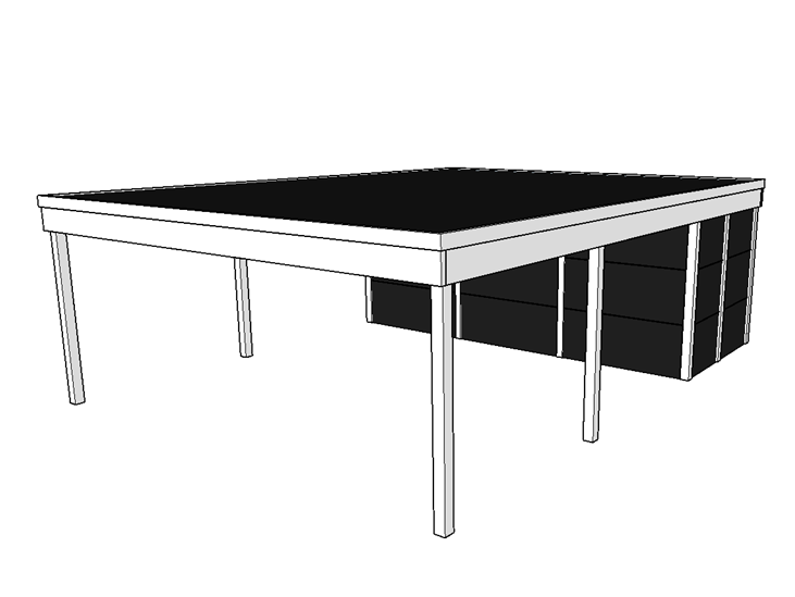 Modernes Doppelcarport KLARE LINIE mit Abstellraum - FREESE Holz