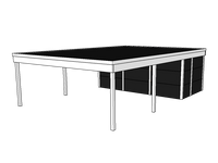 Modernes Doppelcarport KLARE LINIE mit Abstellraum - FREESE Holz