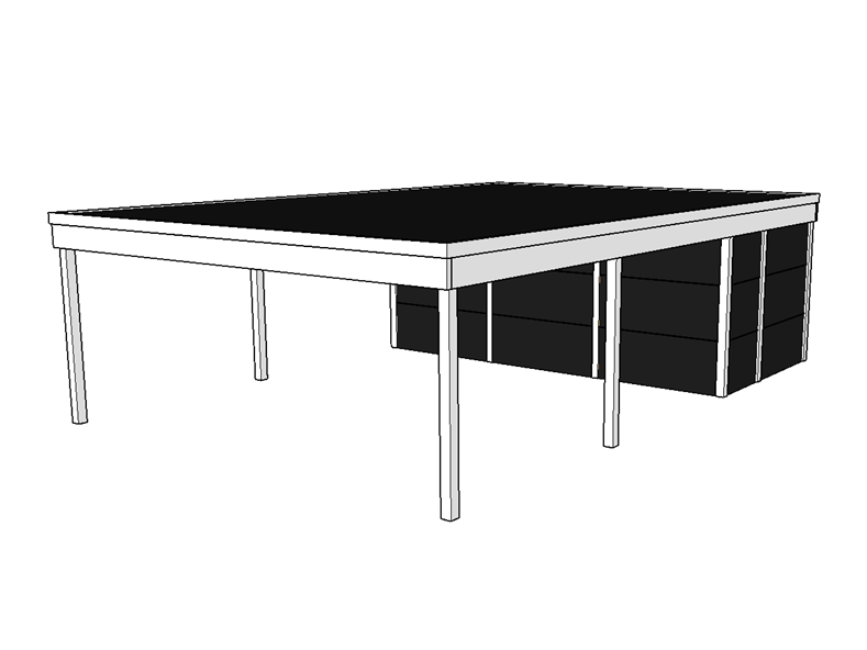 Modernes Doppelcarport KLARE LINIE mit Abstellraum - FREESE Holz