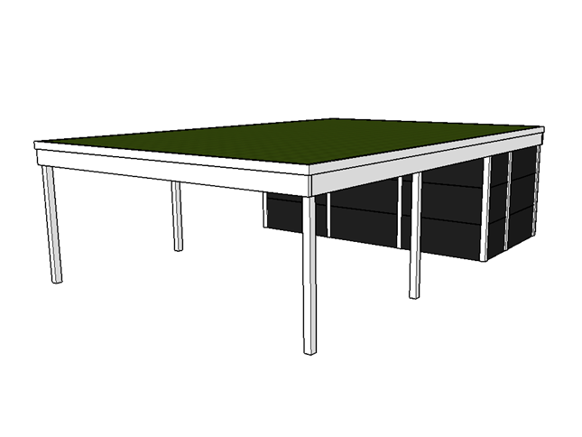 Modernes Gründach-Carport KLARE LINIE mit Abstellraum (Doppelcarport) - FREESE Holz