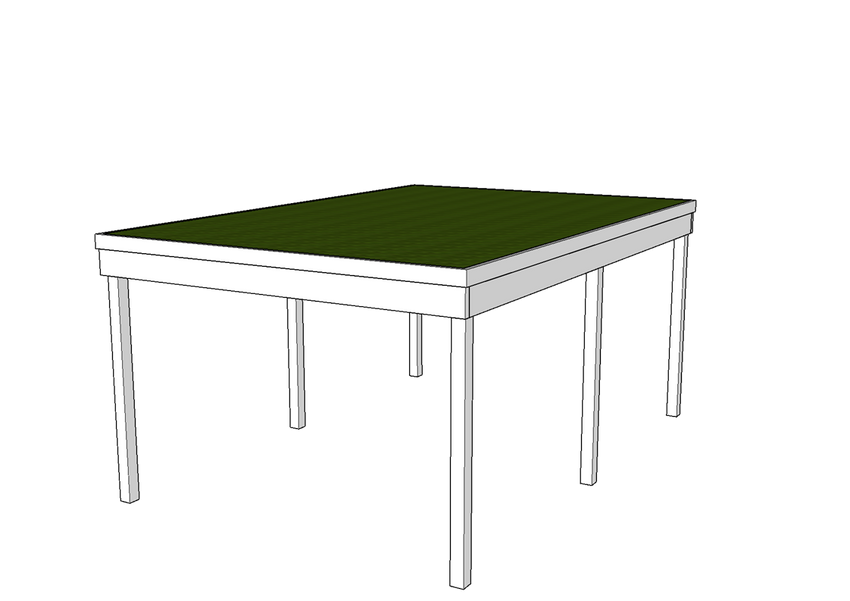 Modernes Gründach-Carport KLARE LINIE ohne Abstellraum (Einzelcarport) - FREESE Holz