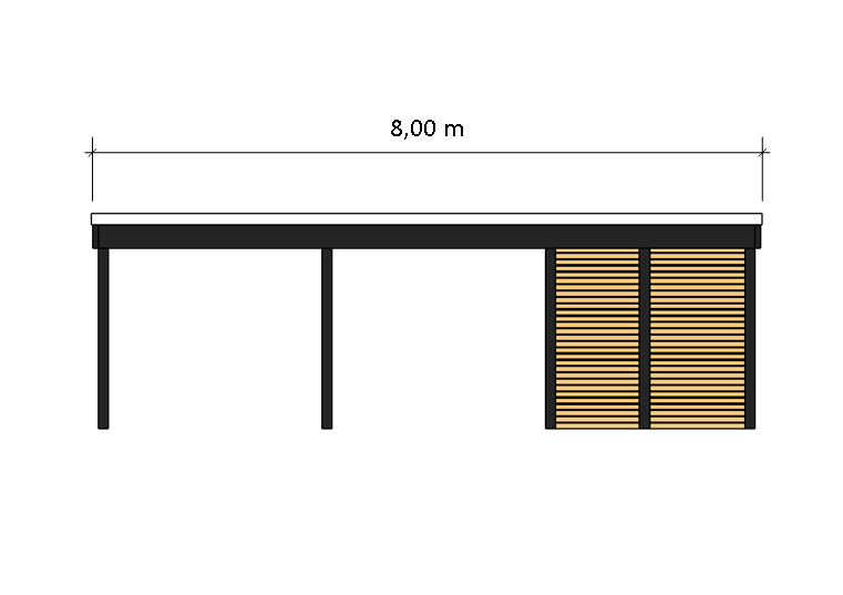 Modernes Doppelcarport KLARE LINIE mit Abstellraum - FREESE Holz