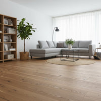 Wohnraum mit Oster Aktions-Parkett Eiche Rustikal natur geölt, erhältlich in SH/HH