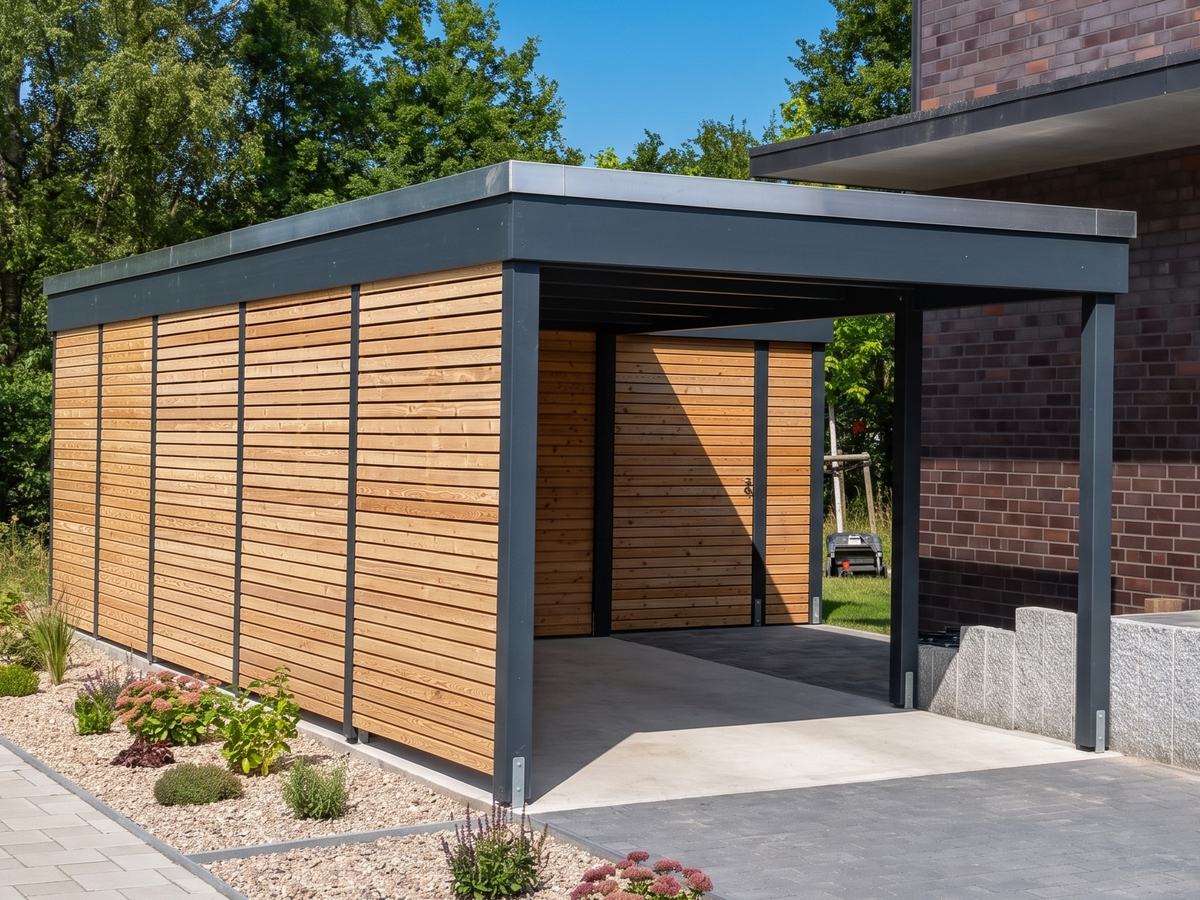 Carport in L-Form