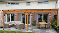 Freistehendes Terrassendach aus Holz mit Glas – individuell gefertigt