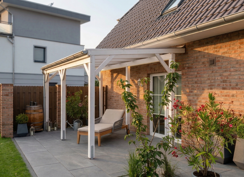 Freistehendes Terrassendach aus Holz mit Glas – individuell gefertigt