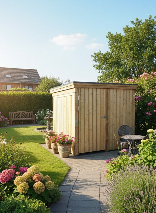 Gerätehaus CLASSIC mit Holzblende & Duoprofil