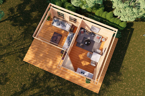 Innenansicht Holz-Gartenhaus Guda von WOLFF FINNHAUS - FREESE Holz 