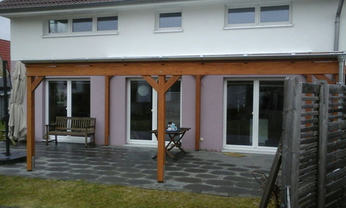 Freistehendes Terrassendach – Hochwertig mit massiver Holzkonstruktion aus Fichte oder Lärche BSH und Glasdach