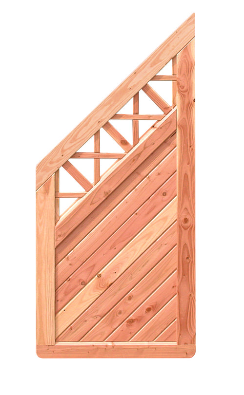 Exklusiv-Sichtschutzzaun aus haltbarer Douglasie SCHEERER Wilsede V Schrägelement mit Kreuzsprossen