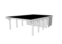 Doppelcarport CLASSIC Holzblende mit Abstellraum (Verkleidung: Klassisches Duoprofil) - FREESE Holz 