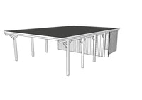 Doppelcarport CLASSIC Holzblende mit Abstellraum (Verkleidung: Klassisches Duoprofil) - FREESE Holz 