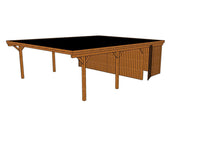Doppelcarport CLASSIC Holzblende mit Abstellraum (Verkleidung: Klassisches Duoprofil) - FREESE Holz 