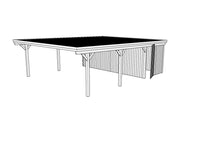 Doppelcarport CLASSIC Holzblende mit Abstellraum (Verkleidung: Klassisches Duoprofil) - FREESE Holz 