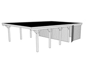 Doppelcarport CLASSIC Holzblende mit Abstellraum (Verkleidung: Klassisches Duoprofil) - FREESE Holz 