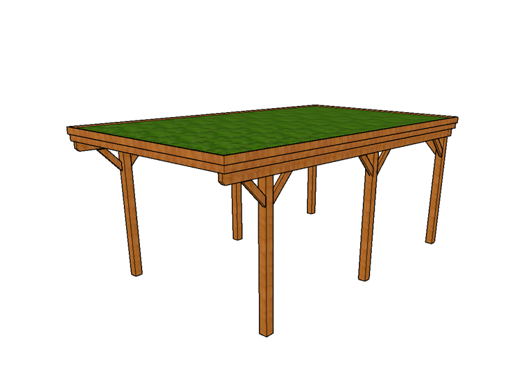 Gründach-Carport CLASSIC mit Holzblende - FREESE Holz 