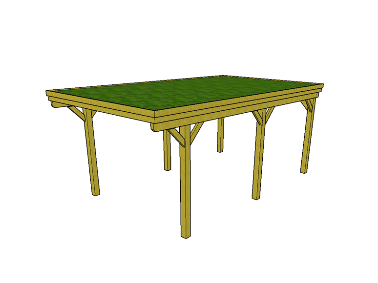 Gründach-Carport CLASSIC mit Holzblende - FREESE Holz 