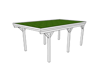 Gründach-Carport CLASSIC mit Holzblende - FREESE Holz 