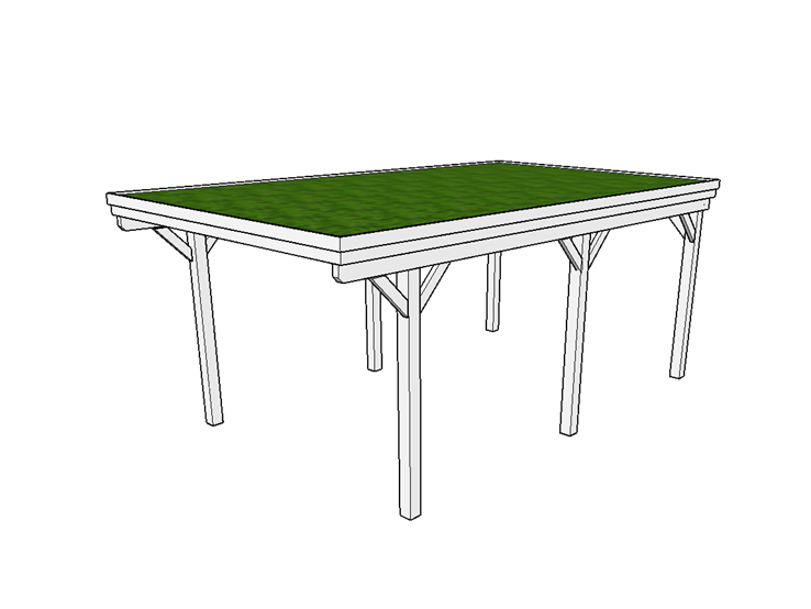 Gründach-Carport CLASSIC mit Holzblende - FREESE Holz 