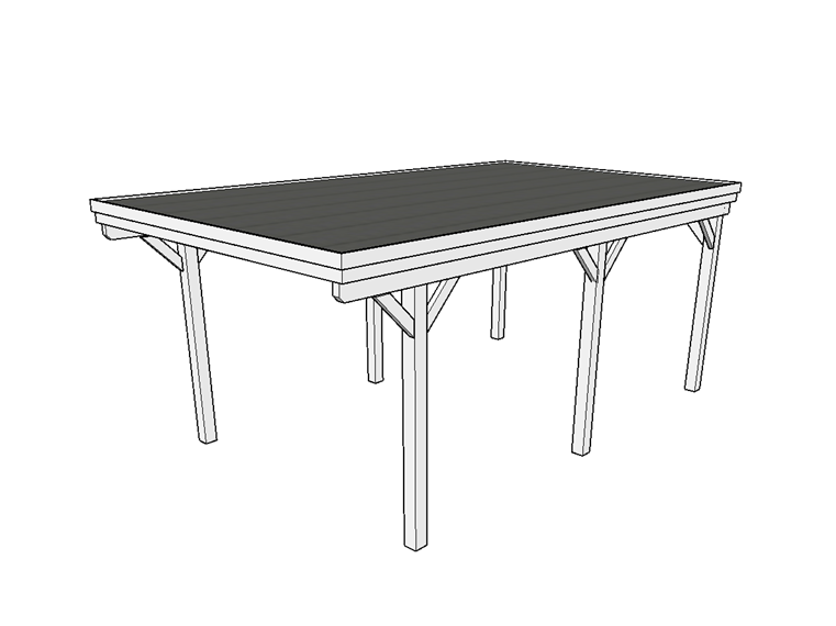 Einzel-Carport CLASSIC mit Holzblende - FREESE Holz 