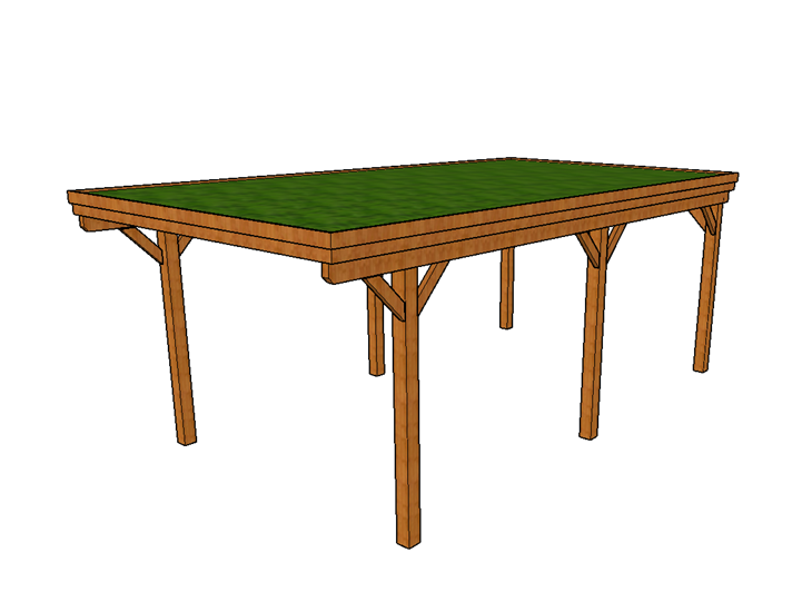 Gründach-Carport CLASSIC mit Holzblende - FREESE Holz 