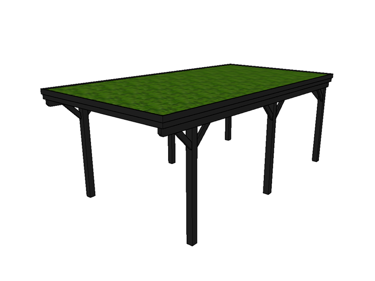 Gründach-Carport CLASSIC mit Holzblende - FREESE Holz 