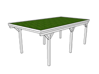 Gründach-Carport CLASSIC mit Holzblende - FREESE Holz 