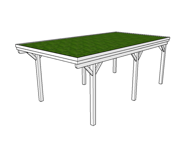 Gründach-Carport CLASSIC mit Holzblende - FREESE Holz 