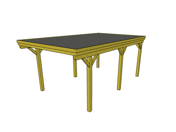 Einzel-Carport CLASSIC mit Holzblende