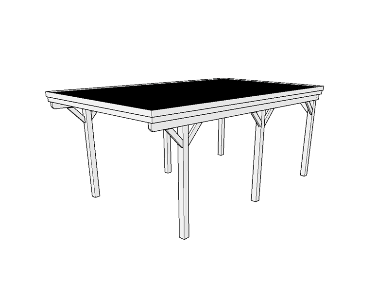 Einzel-Carport CLASSIC mit Holzblende - FREESE Holz 