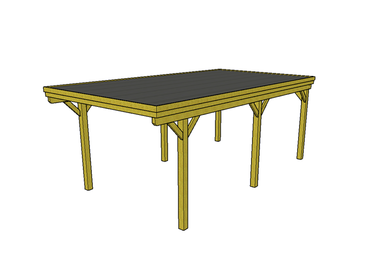 Einzel-Carport CLASSIC mit Holzblende - FREESE Holz 