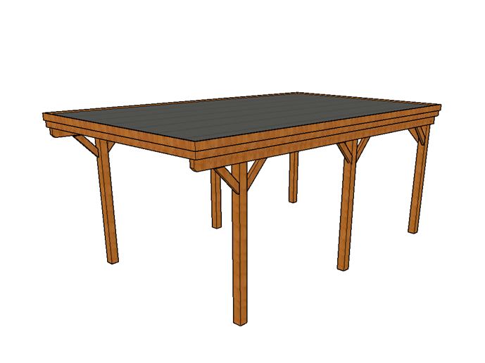 Einzel-Carport CLASSIC mit Holzblende - FREESE Holz 