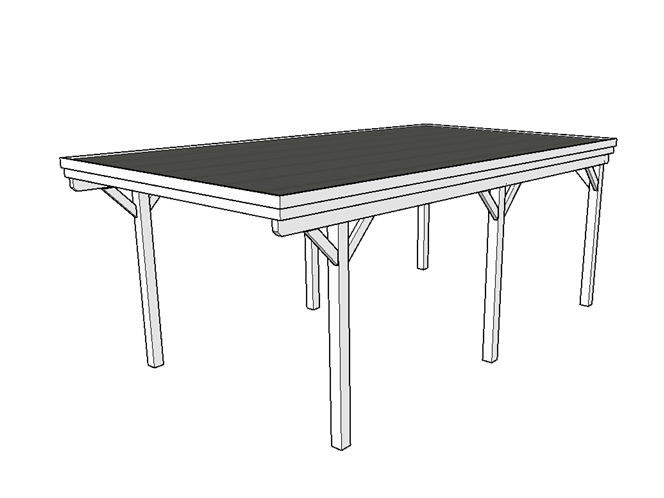 Einzel-Carport CLASSIC mit Holzblende - FREESE Holz 