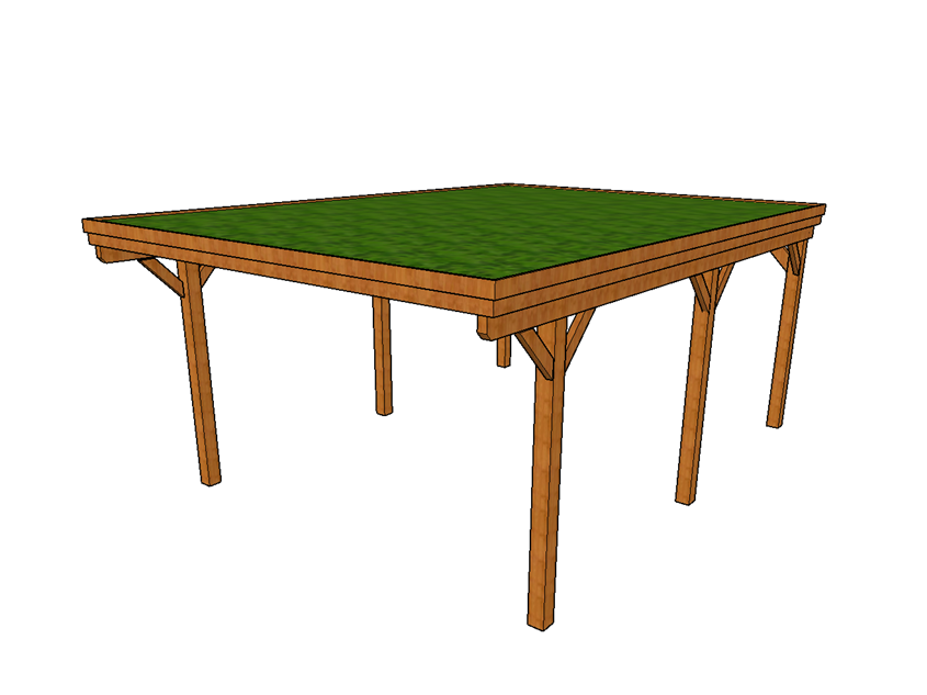 Gründach-Carport CLASSIC mit Holzblende - FREESE Holz 