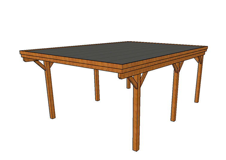 Einzel-Carport CLASSIC mit Holzblende - FREESE Holz 