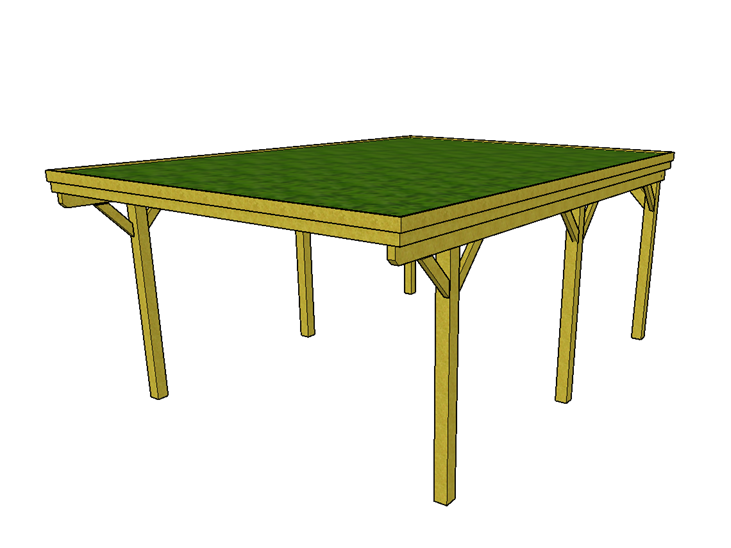 Gründach-Carport CLASSIC mit Holzblende - FREESE Holz 