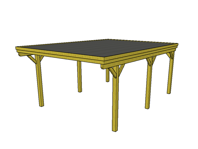 Einzel-Carport CLASSIC mit Holzblende - FREESE Holz 