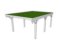 Gründach-Carport CLASSIC mit Holzblende - FREESE Holz 