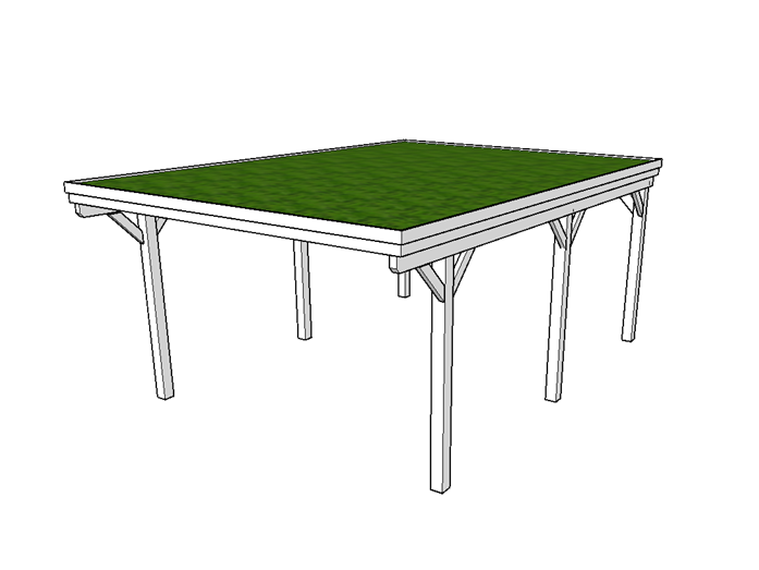 Gründach-Carport CLASSIC mit Holzblende - FREESE Holz 