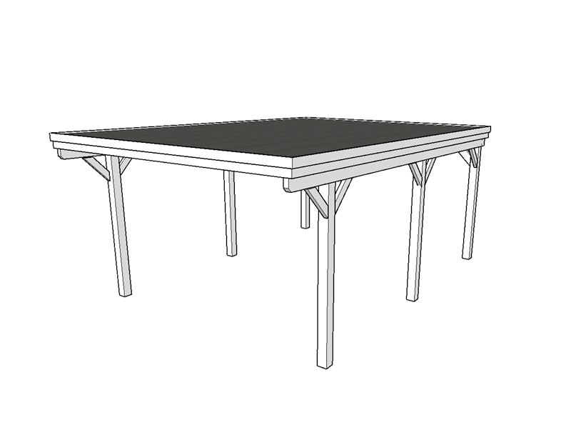 Einzel-Carport CLASSIC mit Holzblende - FREESE Holz 