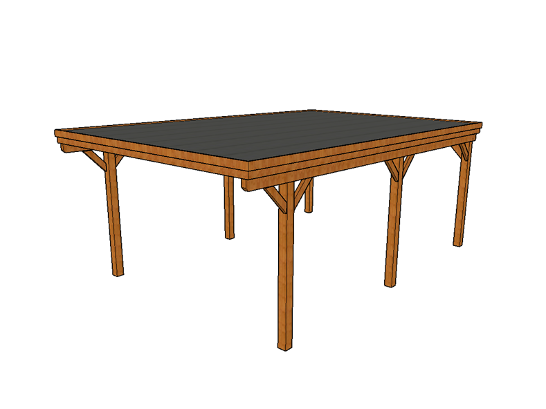 Einzel-Carport CLASSIC mit Holzblende - FREESE Holz 