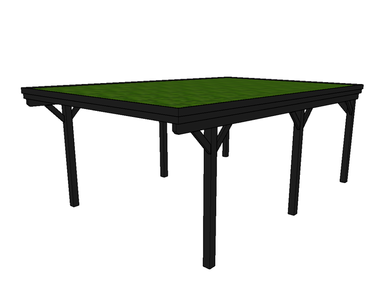 Gründach-Carport CLASSIC mit Holzblende - FREESE Holz 