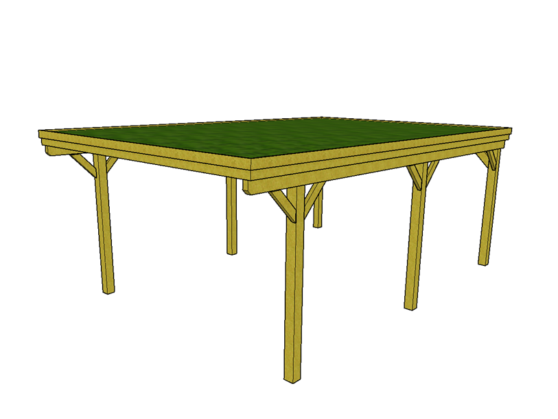Gründach-Carport CLASSIC mit Holzblende - FREESE Holz 