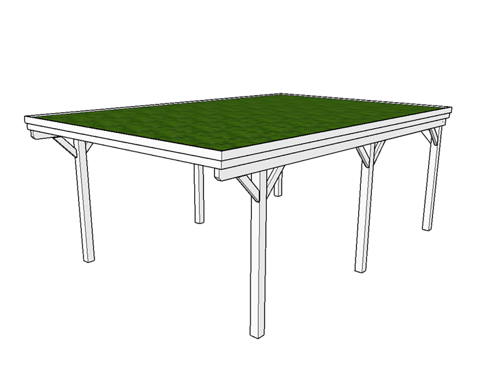 Gründach-Carport CLASSIC mit Holzblende - FREESE Holz 