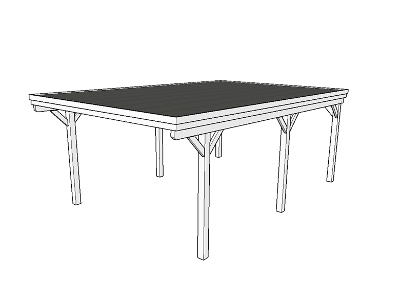 Einzel-Carport CLASSIC mit Holzblende - FREESE Holz 