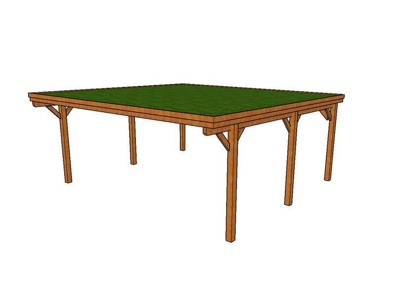 Gründach-Carport CLASSIC mit Holzblende - FREESE Holz 