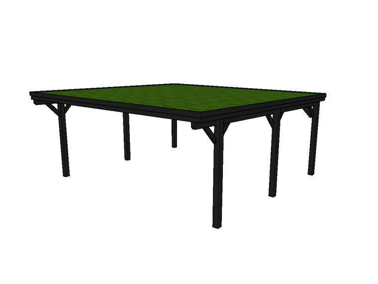 Gründach-Carport CLASSIC mit Holzblende - FREESE Holz 